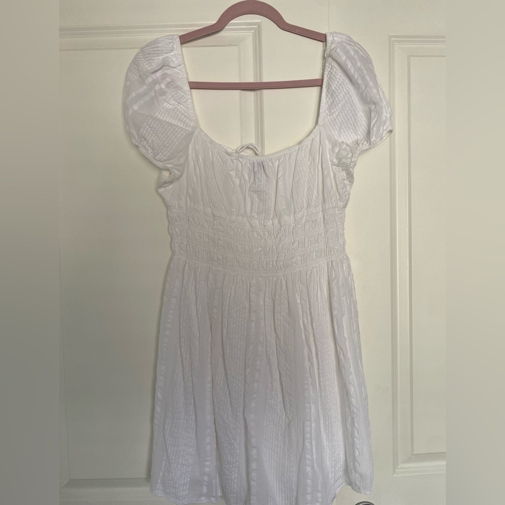 Aritzia Sunday Best White Puff Sleeve mini Dress